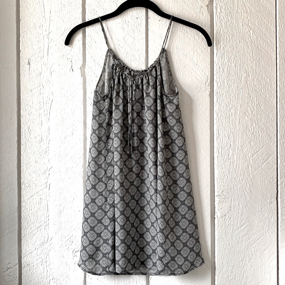 Vince Silk Drawstring Tank Top Charcoal Grey XS